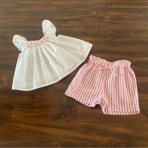 Edgehill Collection Smocked-Embroidered Baby Outfit Set